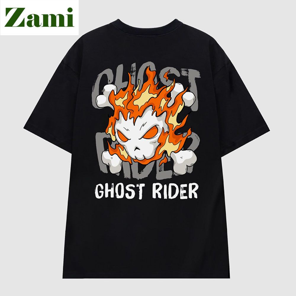Áo Thun Nữ Nam Form Rộng Unisex Phong Cách Basic Streetstyle Chất Cotton Oversize In Chữ Hình Ghost Rider ZT20 Zami