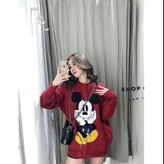 Áo len giấu quần free size hình Mickey (chỉ còn be)