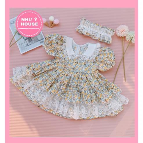 váy bé gái công chúa Lolita  💋FREESHIP + TẶNG TURBAN💋 NHƯ Ý HOUSE’S - - LOLITA HOA VÀNG đẹp