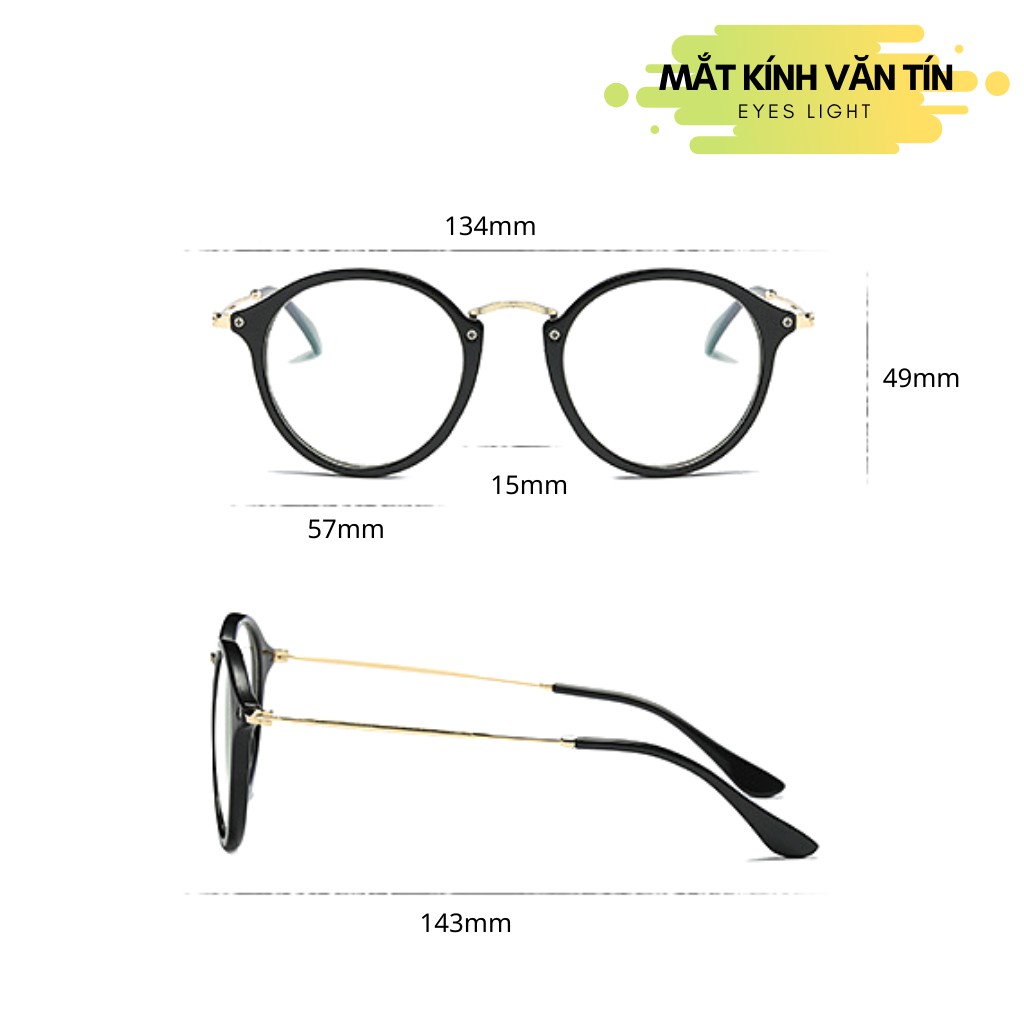 Kính mắt cận Eyes Light T547 nam nữ gọng kính cận càng kim loại pha nhựa nhiều màu | BigBuy360 - bigbuy360.vn