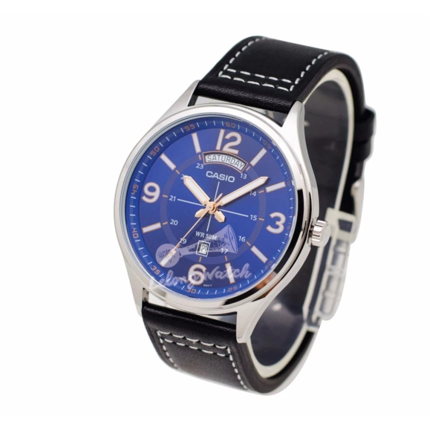 Đồng hồ nam dây da Casio chính hãng Anh Khuê MTP-E129L-2B1VDF