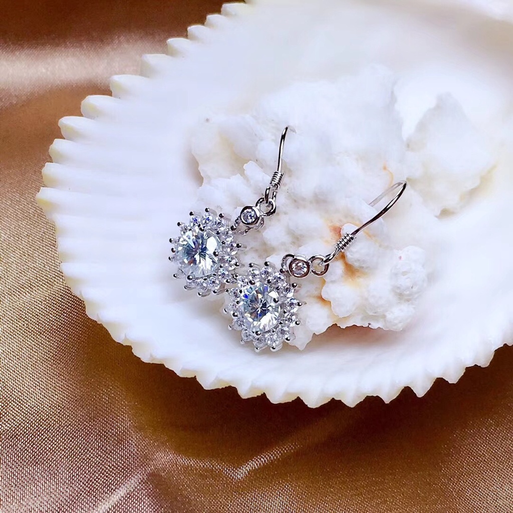 Khuyên Tai Hình Bông Tuyết Đính Đá Nhân Tạo Thời Trang Thanh Lịch Dành Cho Nữ 1