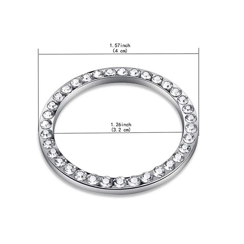 1 Vòng Nhẫn Trang Trí Nút Khởi Động Xe Hơi Đính Kim Cương Giả