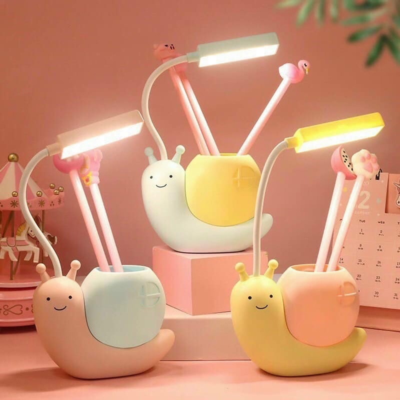 Đèn Học Tích Điện Chống Cận Hình Ốc Sên Mini Cho Bé Xoay 360 °