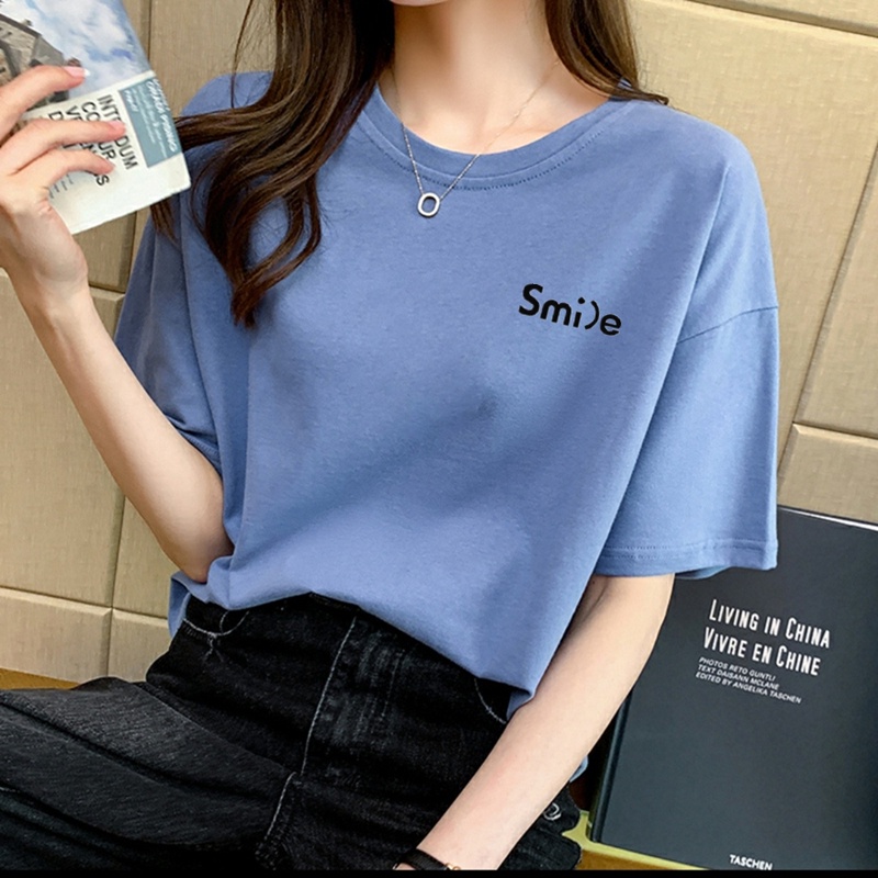 Korean version of loose fashion print trend short-sleeved T-shirt woman