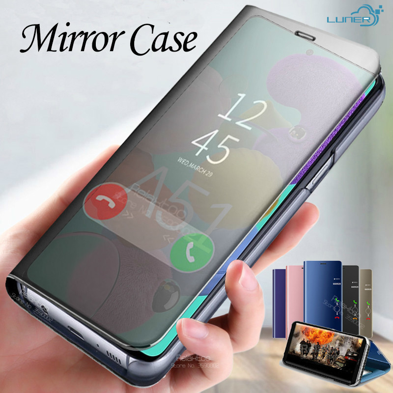Bao Da Nắp Gập Tráng Gương Kèm Giá Đỡ Chống Rơi Cho oppo f9 f9pro f11 f11pro reno 2 2f 3 4 5 Vỏ