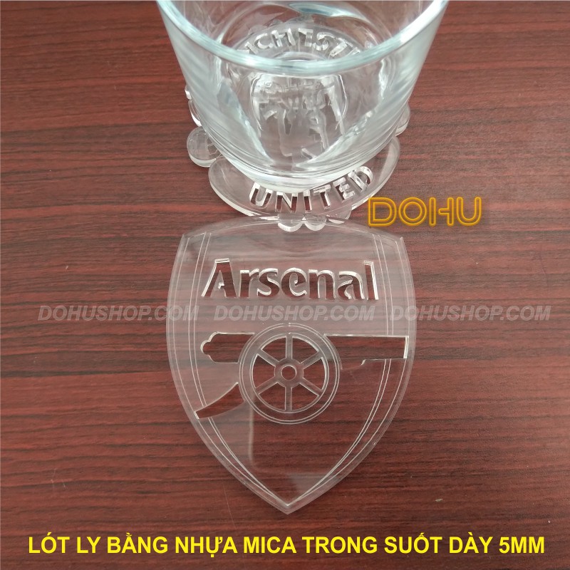 Đế Lót Ly [ĐỘC LẠ] Bằng Mica Trong Suốt Logo Arsenal - DOHU