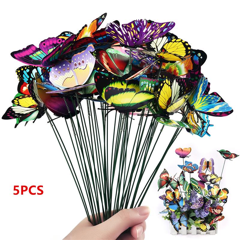 Set 50 Ống Cắm Hoa / Bươm Bướm Nhiều Màu Trang Trí Sân Vườn