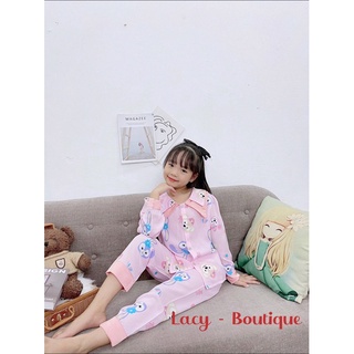 Bộ pizama cho bé gái lụa mango cao cấp nhiều màu dài tay 20-35kg