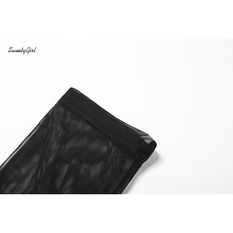 Áo Croptop Sát Nách Vải Lưới Màu Trơn Thời Trang Quyến Rũ 2022 Cho Nữ