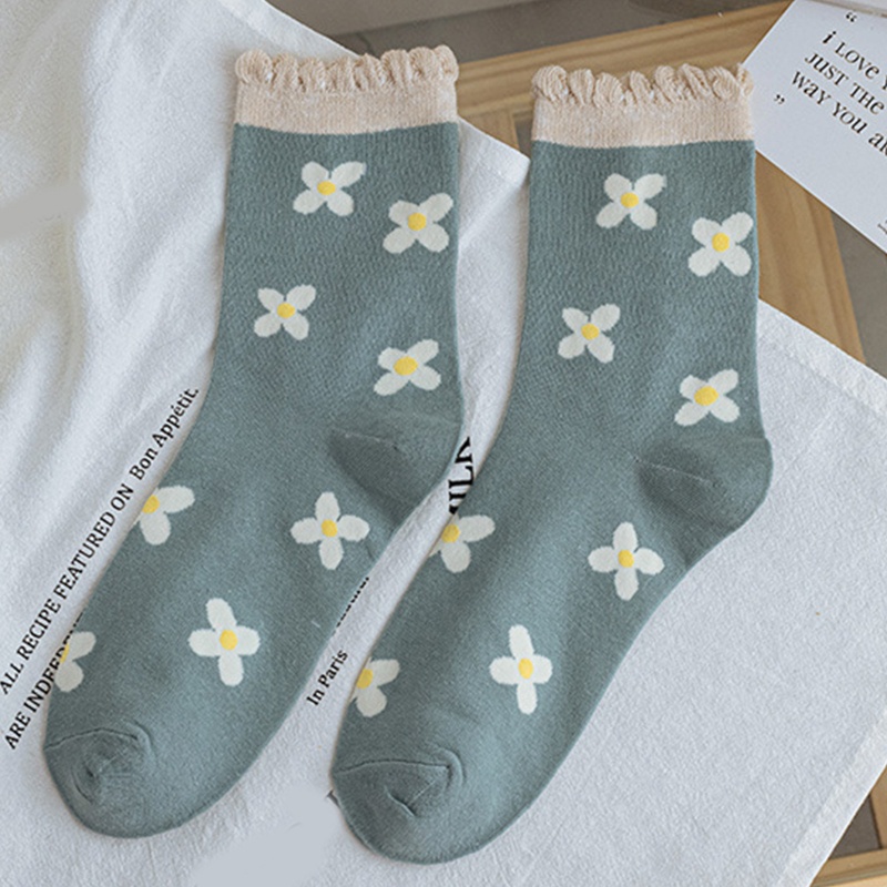 Xixi Vớ Cotton Cổ Cao In Họa Tiết Hoa Nhiều Màu Sắc Phong Cách Harajuku Nhật Bản Thời Trang Xuân Hè Cho Nữ