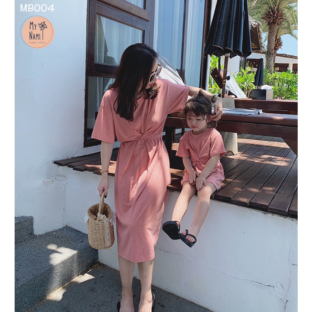 Váy đôi mẹ và bé, chất thun, dây buộc eo có điều chỉnh MB004