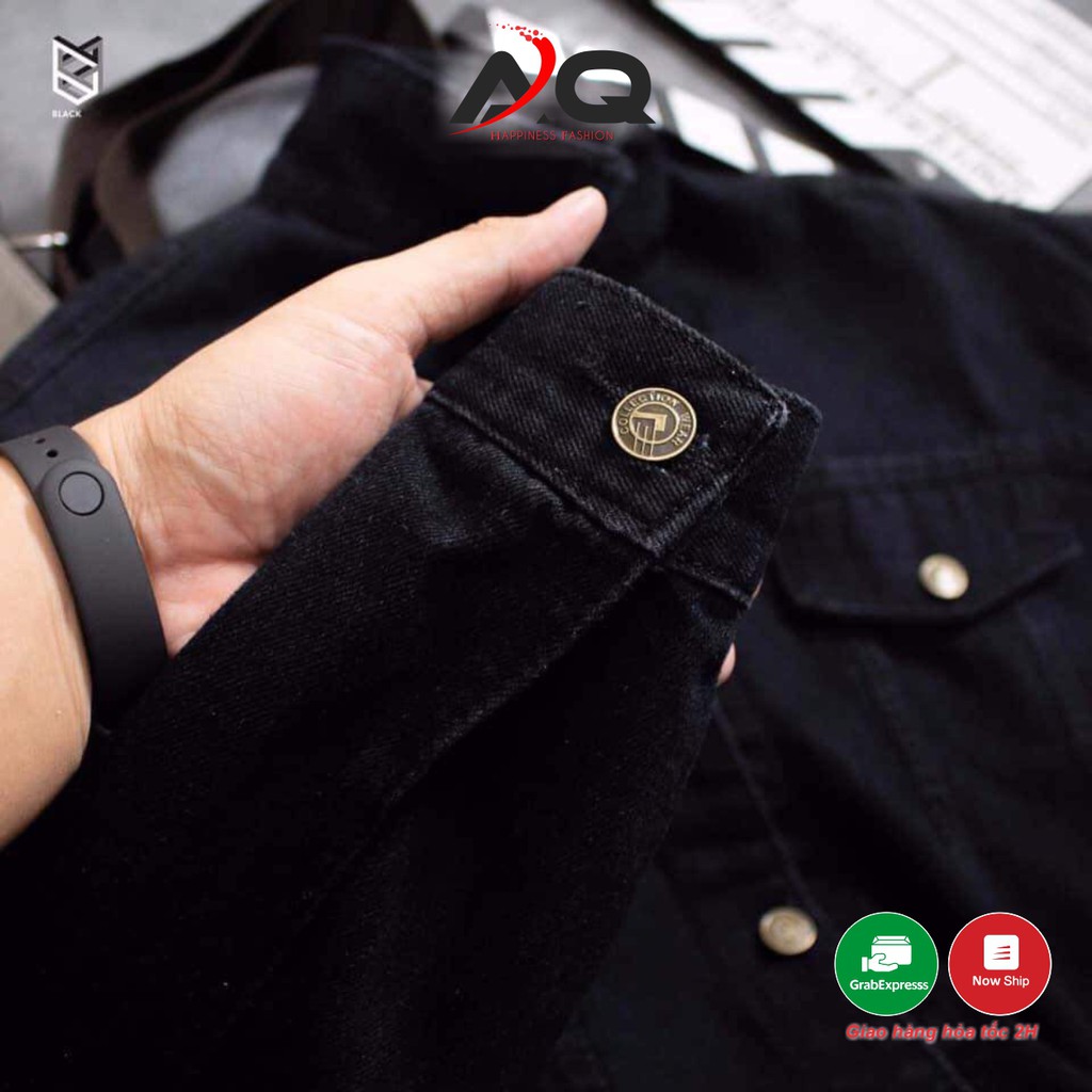 Áo Jean Đen Nam Nữ  Áo Khoác Jean Bò chống nắng basic trơn chuẩn shop unisex- AQ STORE