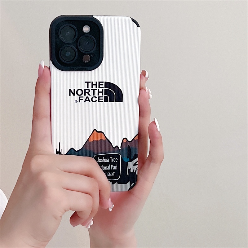 Ốp Điện Thoại Da Họa Tiết The North Face Cho iPhone 13 / 12 Pro Max X XR Xs Max 7 / 8 Plus