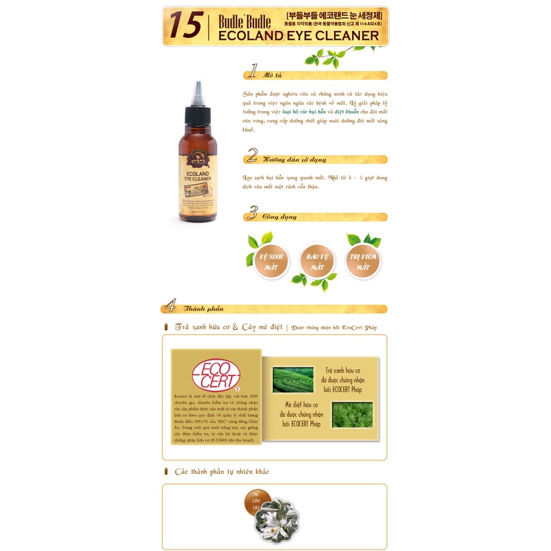 Nhỏ mắt Budle Budle dành cho Chó Mèo nhập khẩu từ Hàn Quốc Garé Pet Shop