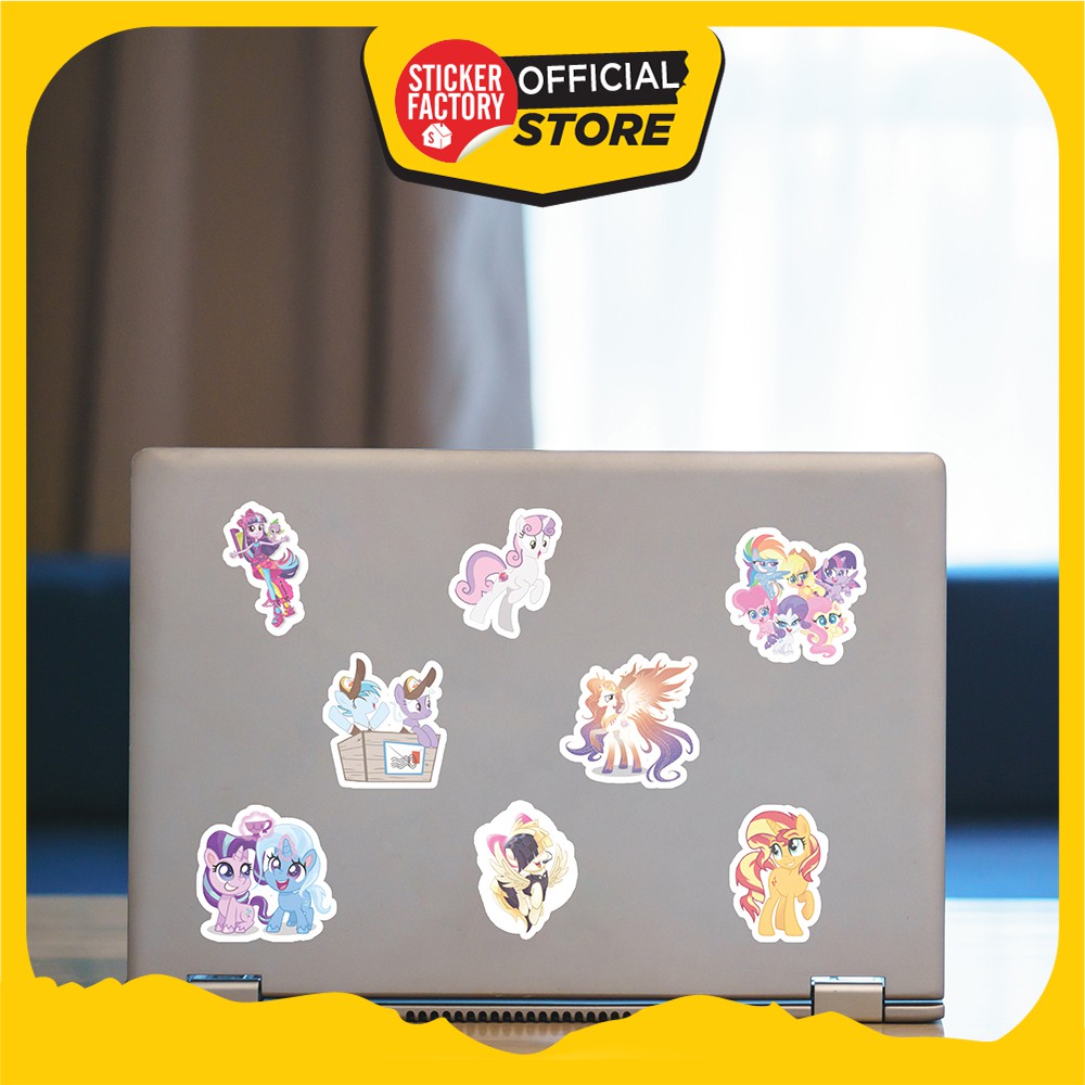 Hộp set 30 sticker decal hình dán nón bảo hiểm , laptop, xe máy, ô tô STICKER FACTORY - Ngựa Pony