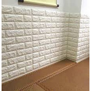 [COMBO 50 TẤM trắng] Xốp dán tường 3d giả gạch MÀU TRĂNG + XANH LA kích thước 70 x 77 cm giá rẻ tại Hà Nội