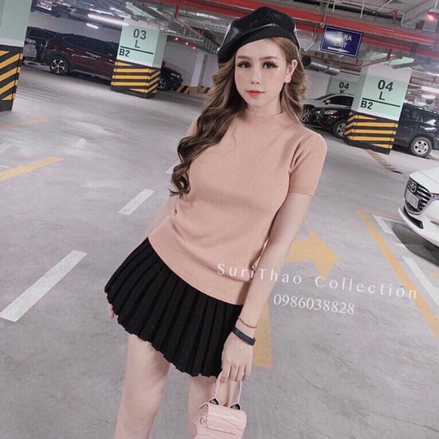 Áo len cổ 3 phân tay cộc mã 507