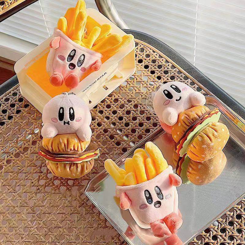 Móc Khóa Búp Bê Nhồi Bông Hình Hoạt Hình Kirby Hamburger Khoai Tây Chiên