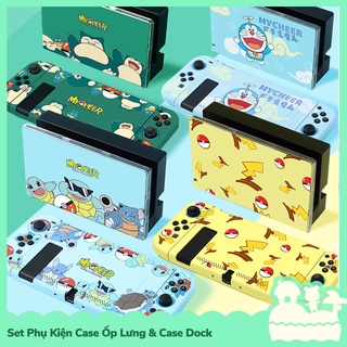 [Sẵn VN - NowShip] Set Phụ Kiện Case Ốp Lưng, Case Gắn Dock Cho Máy Game Console Nintendo Switch Poke-m và Doremon thumbnail