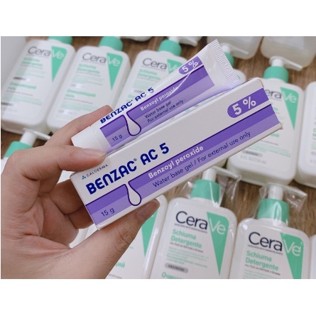 Benzac AC 5 Benzoyl Peroxide 5% Gel Hỗ Trợ Gi ả m M ụ n 15g