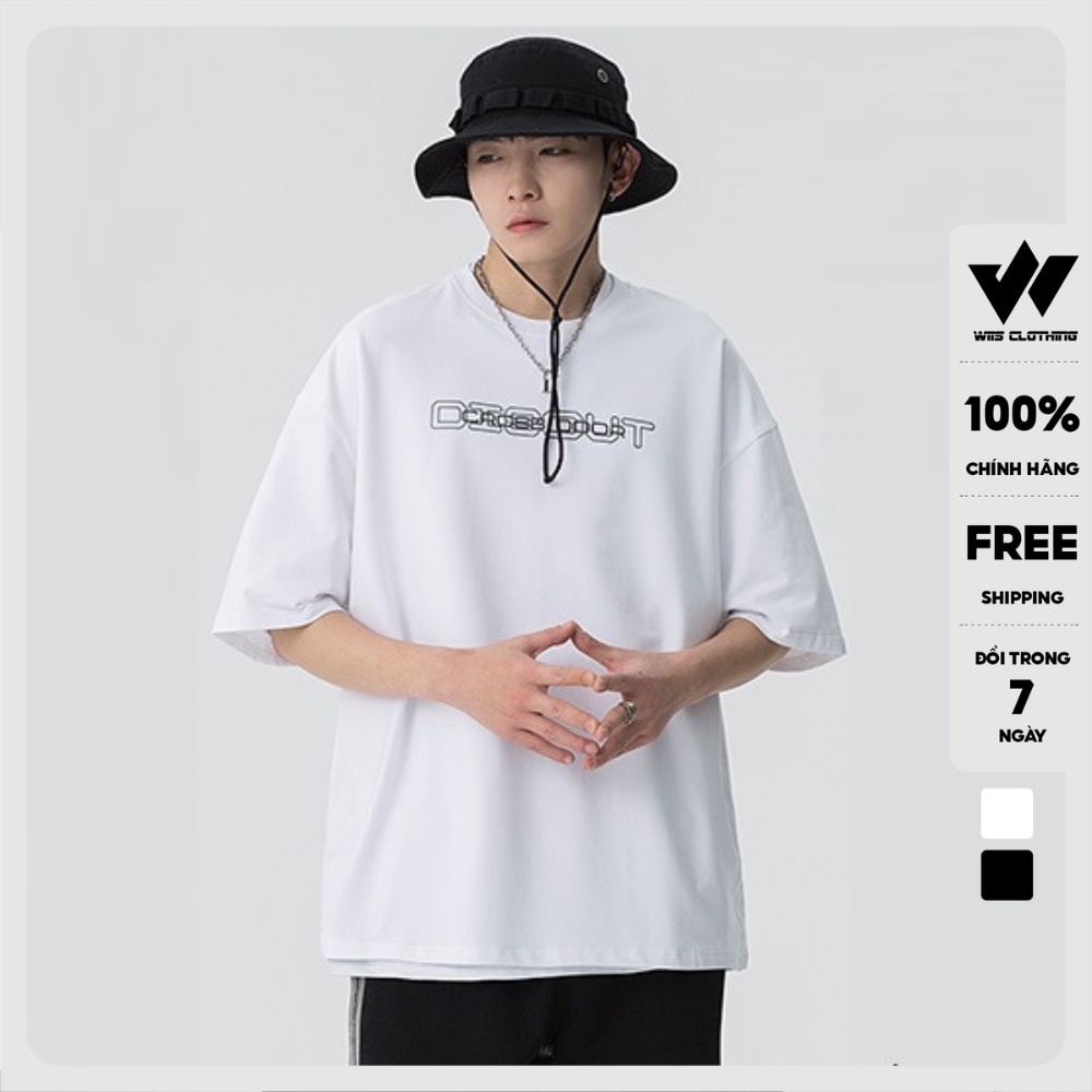 Áo phông tay lỡ unisex WIIS form rộng cotton Cross thun oversize nam nữ ulzzang
