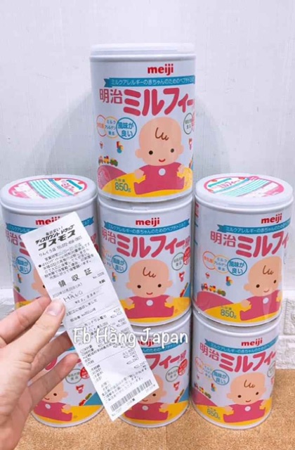 Sữa Meiji Nhật cho bé từ sơ sinh trở lên hộp 850g nội địa Nhật