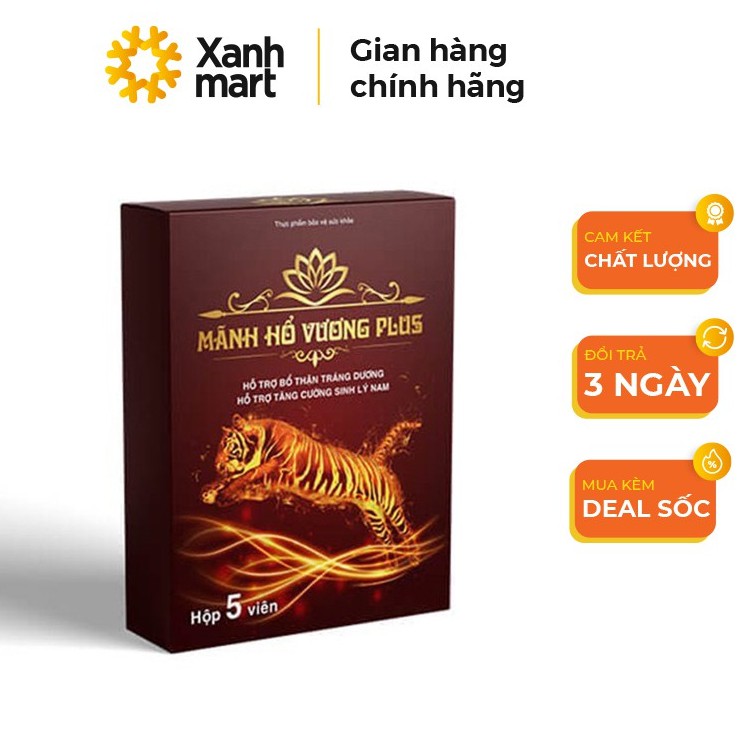 Viên uống sinh lý nam Mãnh Hổ Vương Plus bổ thận cường dương, viên uống hỗ trợ yếu sinh lý