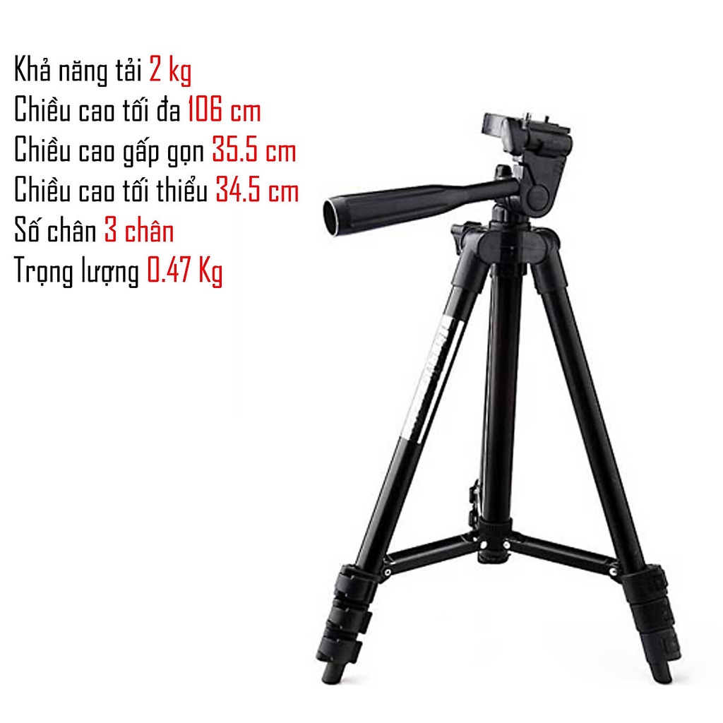 Tripod 3120A livestream, gậy chụp ảnh, giá đỡ điện thoại tự sướng 3 chân - Phukienleduy