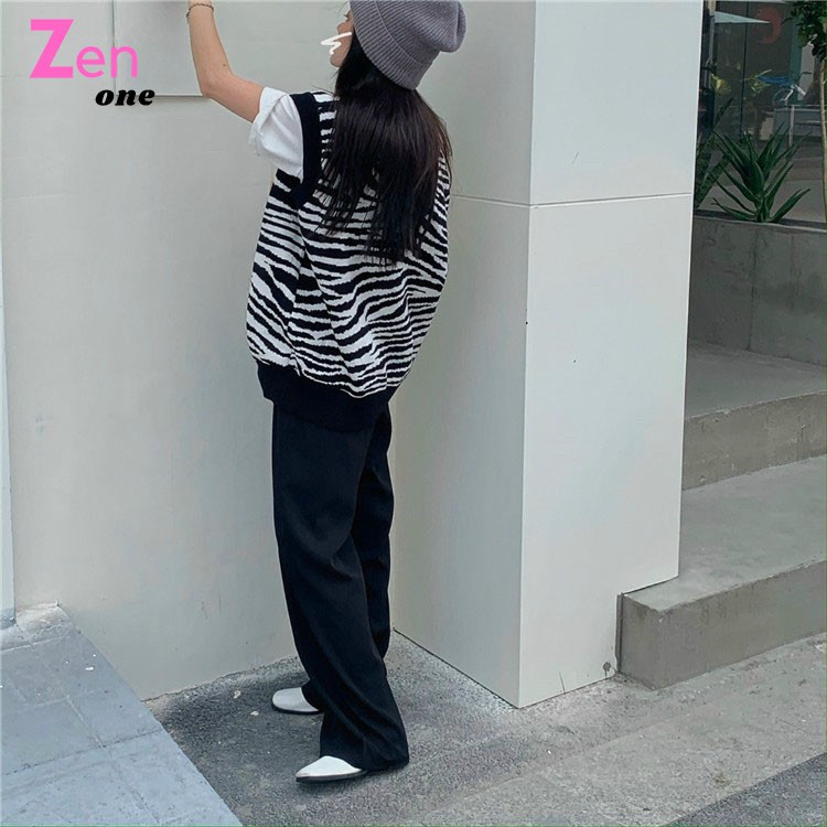 Áo gile loang ngựa vằn unisex phong cách hàn quốc dễ phối đồ  giặt máy không phai màu , áo gile hot trend ZenOne