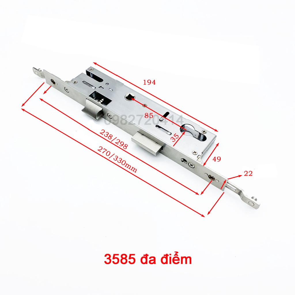 Thân khóa, lõi khóa cửa vân tay 2885, 3085, 3585, 4085, 4585