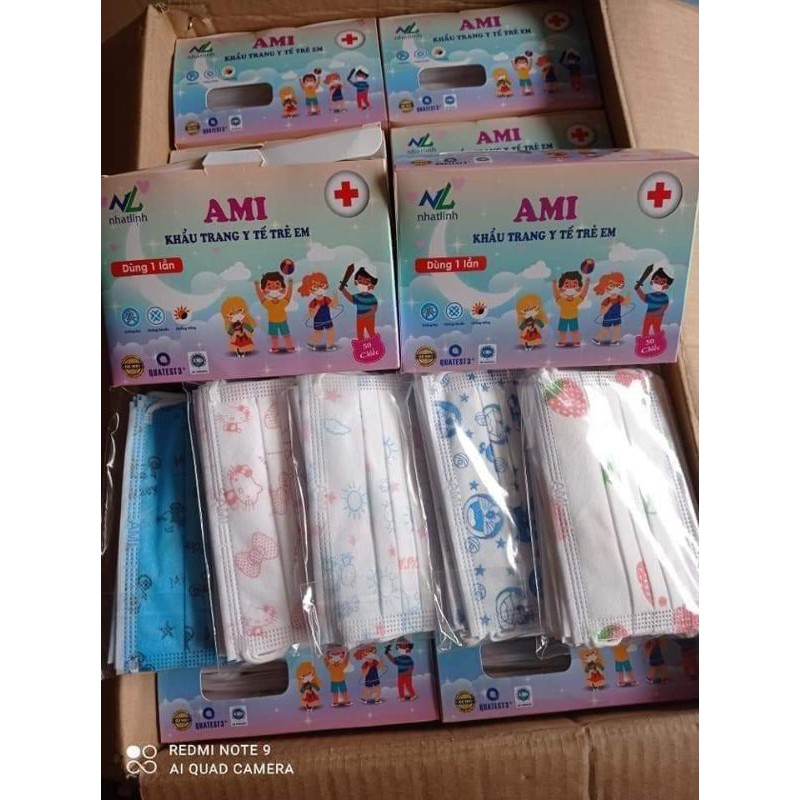 Khẩu Trang Trẻ Em Y Tế 4 Lớp Cao Cấp Ami Hộp 50 chiếc