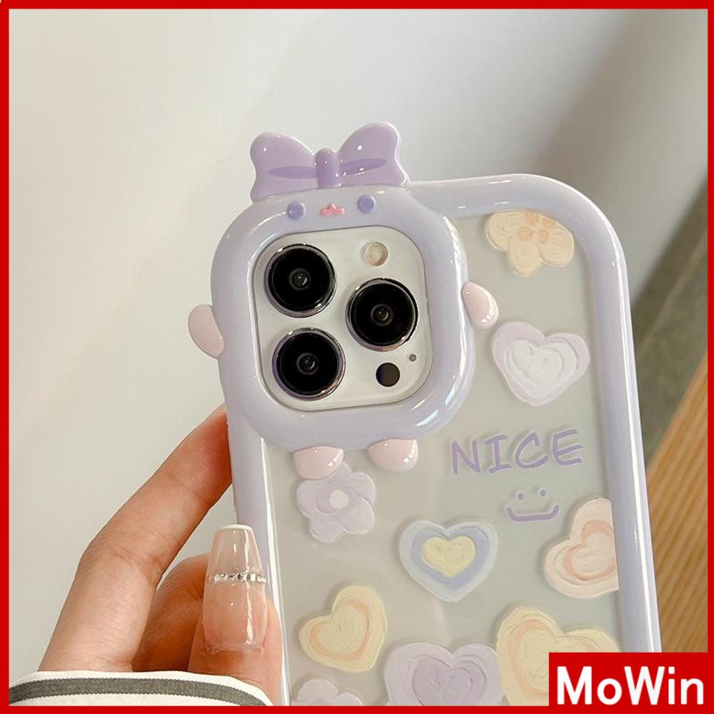 Ốp điện thoại silicon trong mịn in tim tím thích hợp cho iPhone 11 Pro Max 13 Pro Max 12 Pro Max 7Plus xr XS Max