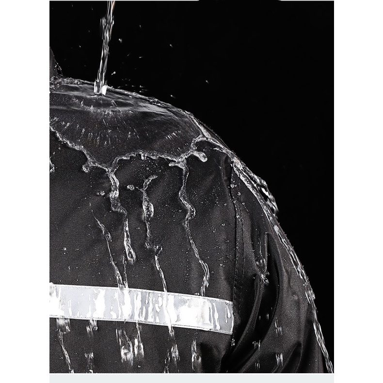 Bộ Áo Mưa Vải Oxford Dày Dặn Phản Quang Dành Cho Người Lớn