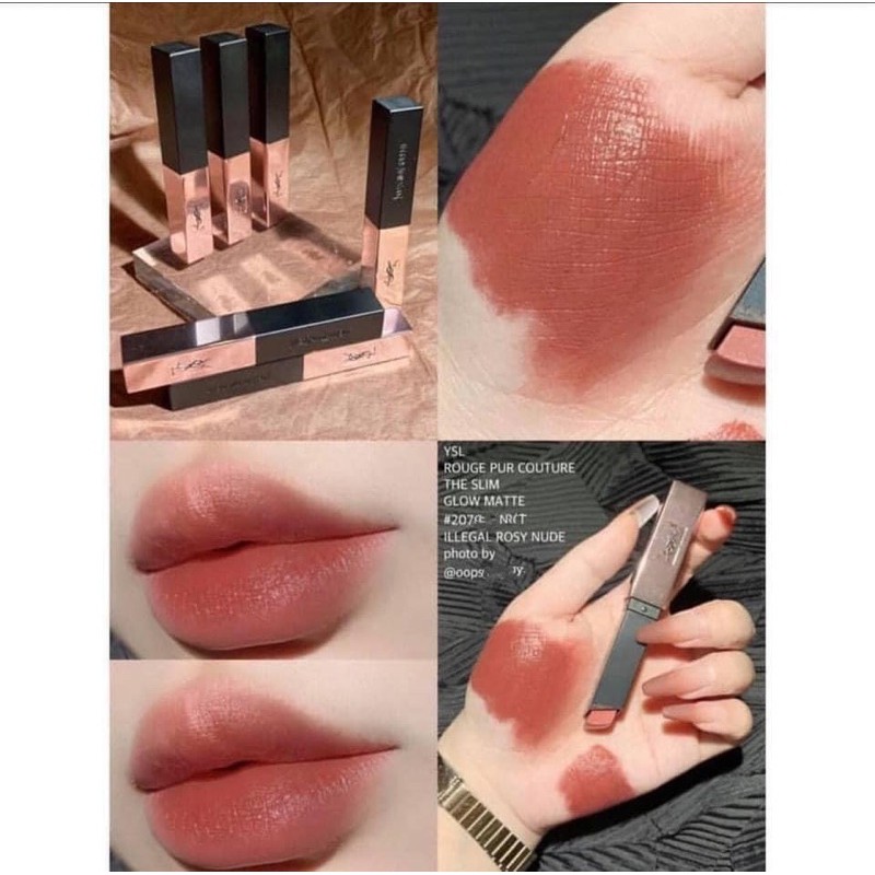 Son YSL THE SLIM GLOW MATTE 207 ILLEGAL ROSY NUDE