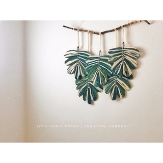 Rèm lá Monstera handmade decor treo tường
