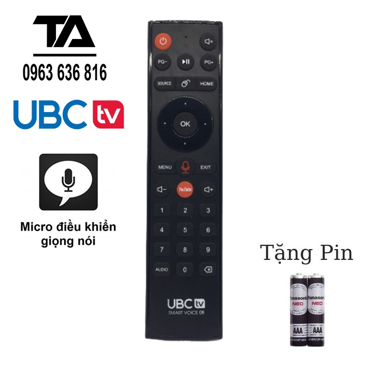 Remote Điều khiển tivi UBC giọng nói chính hãng theo tivi