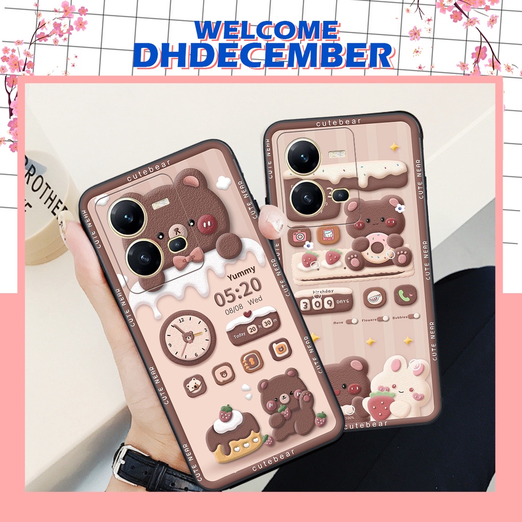 Ốp lưng Vivo V25 5G - V25E - BẢO VỆ CAMERA in hình GẤU HỒNG-GẤU BE3R -XINH XẺO CỰC ĐẸP