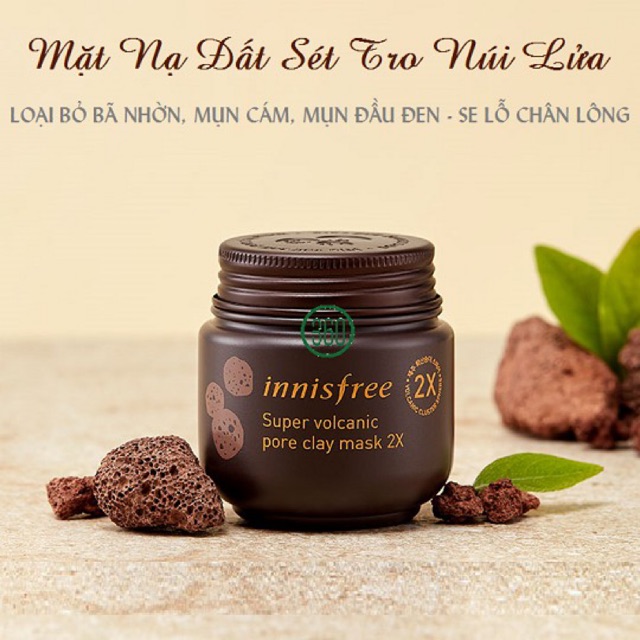 [Mẫu Mới] Mặt Nạ Dưỡng Da Tro Núi Lửa, Đất Sét [Dành Cho Da Dầu] – Innisfree Super Volcanic Pore Clay Mask 2X8