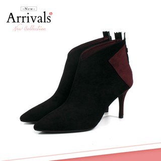 Boots 7cm ankle boots, da lộn, đáp gót tím mã bo100358-1