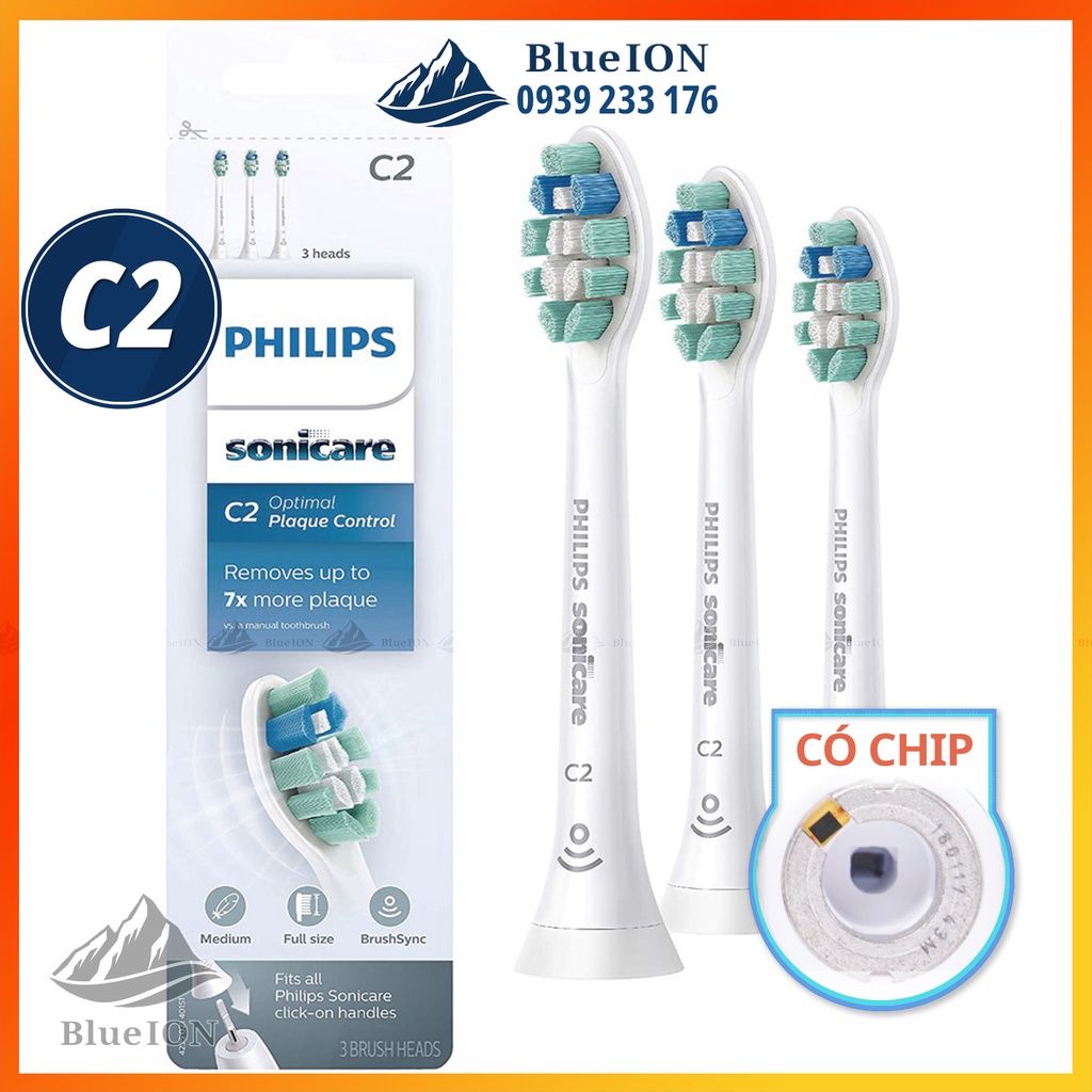 [Hàng Mỹ] Đầu bàn chải điện Philips Sonicare C2 Optimal Plaque Control