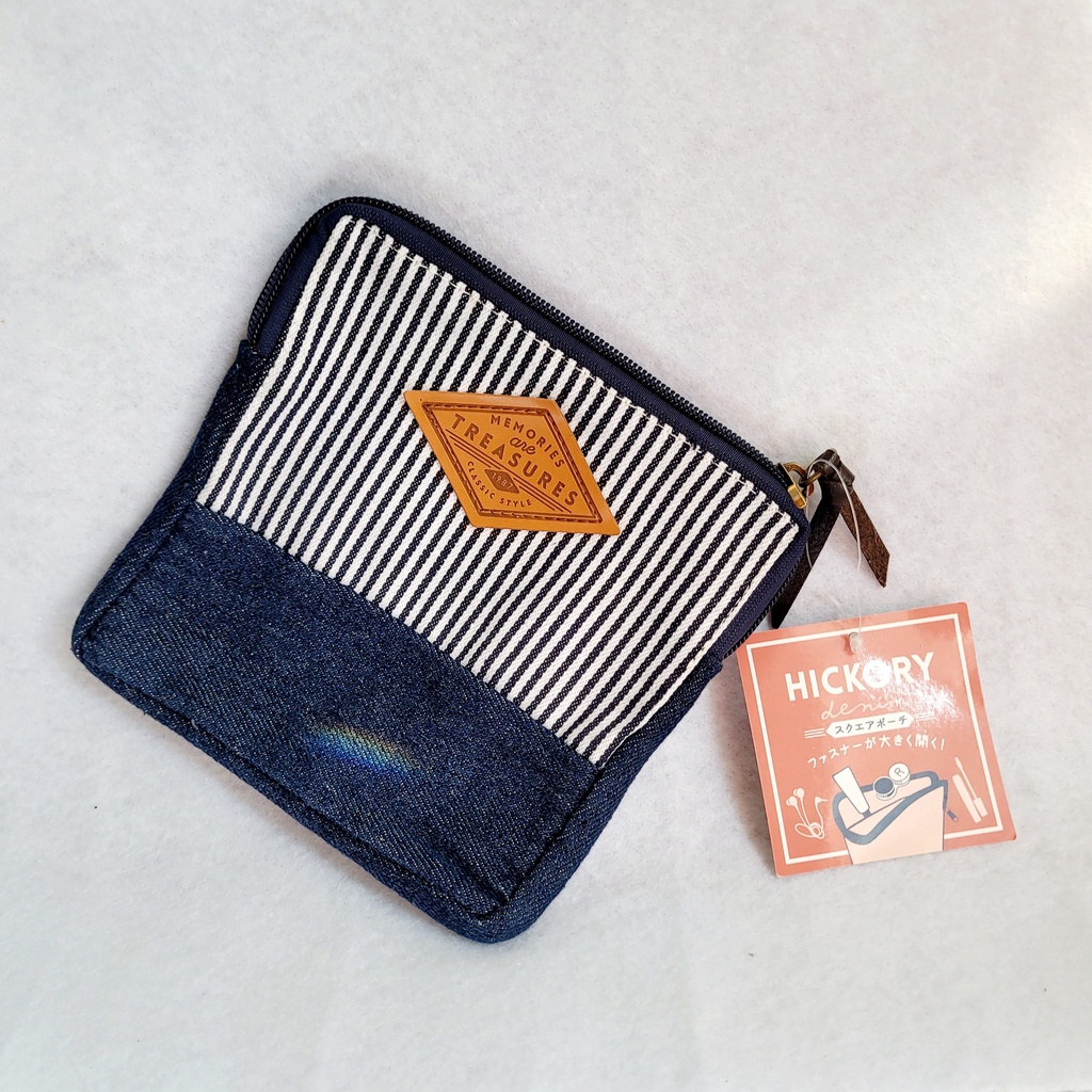 Túi đựng đồ trang điểm cá nhân vải jean hình vuông xinh xắn - Meiisan