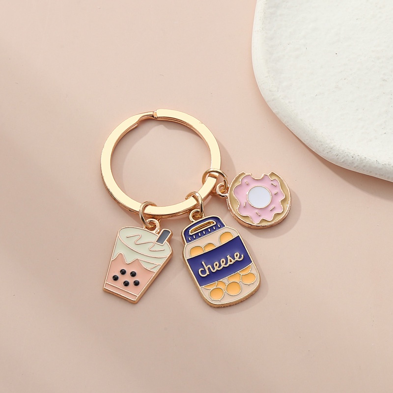 Dễ Thương Móc Khóa Hình Bánh donut Và Trà Chiều