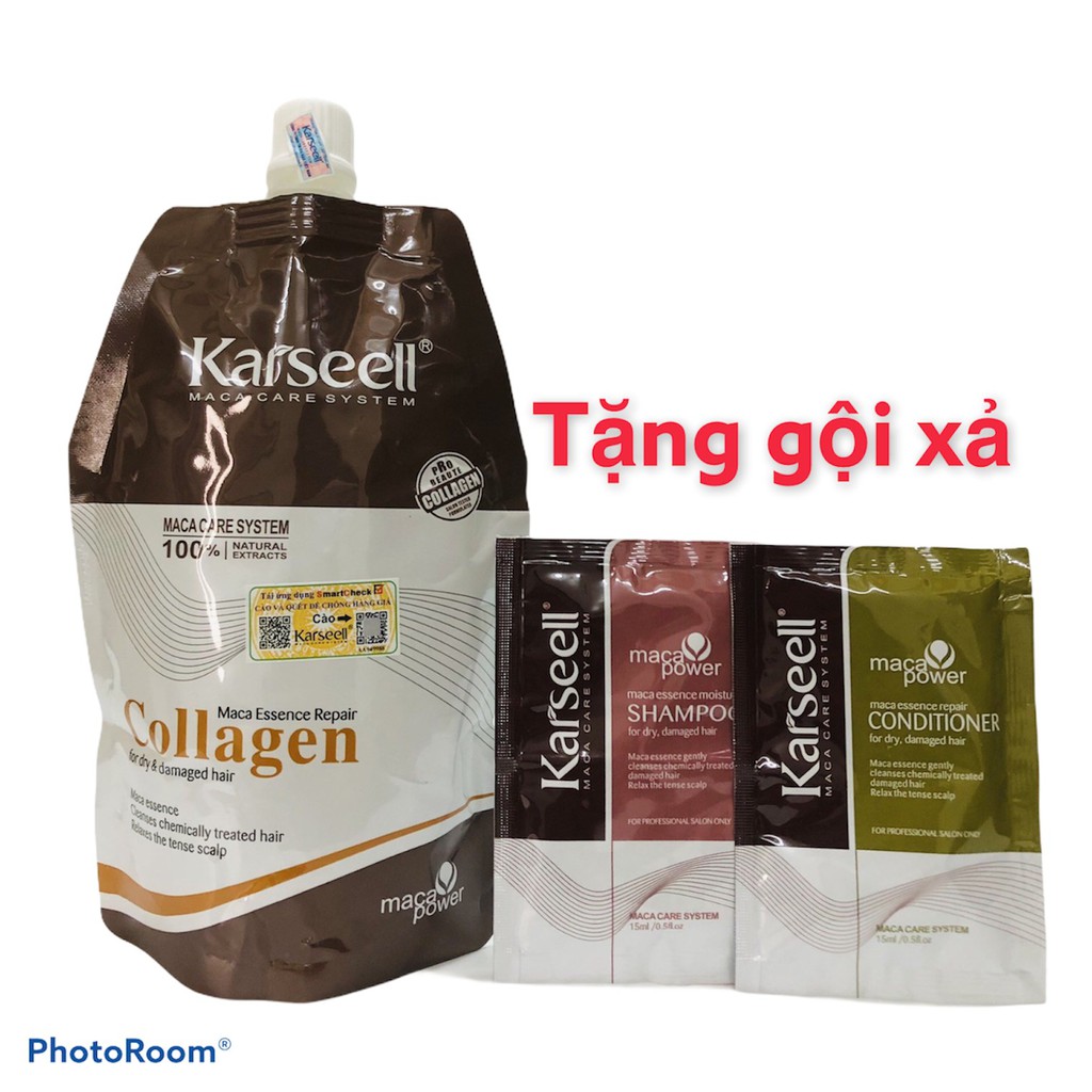 KARSEELL- Dầu Hấp Ủ Tóc Dưỡng Ẩm Phục Hồi Siêu Mềm Mượt Hương Nước Hoa Collagen Karseell 500ml + tặng mũ chụp xinh xắn | BigBuy360 - bigbuy360.vn