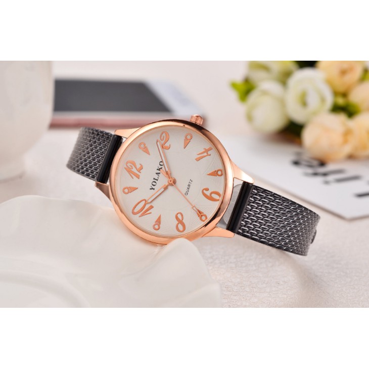 [XẢ KHO CUỐI NĂM] Đồng hồ nữ YOLAKO YLK03 dây lưới hợp kim AH444