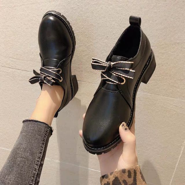 [A38] Giày BOOT Oxford Nữ 4 phân Thắt Nơ CỰC XINH