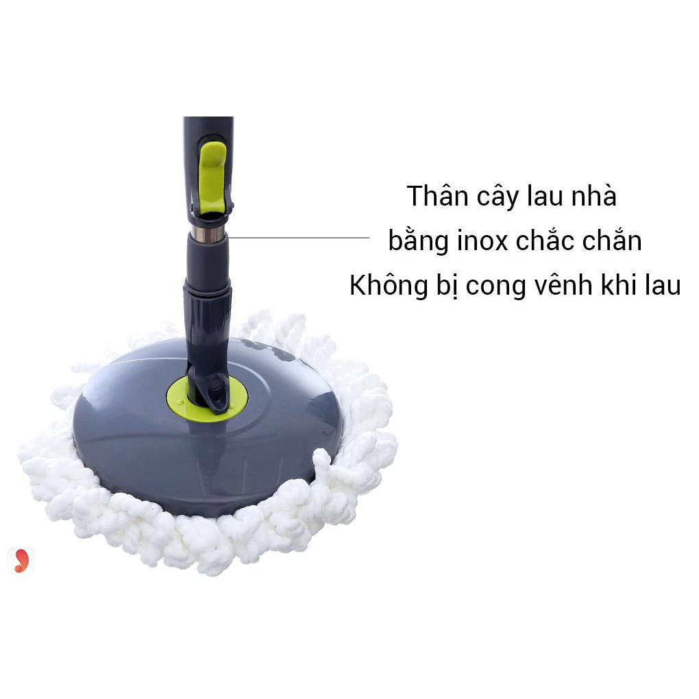 Bộ lau nhà ❤FREESHIP ❤ cây lau nhà mini LOCK&LOCK  Tặng 2 bông lau - ETM498 ,Bộ lau nhà 360 ,cây lau nhà tự vắt