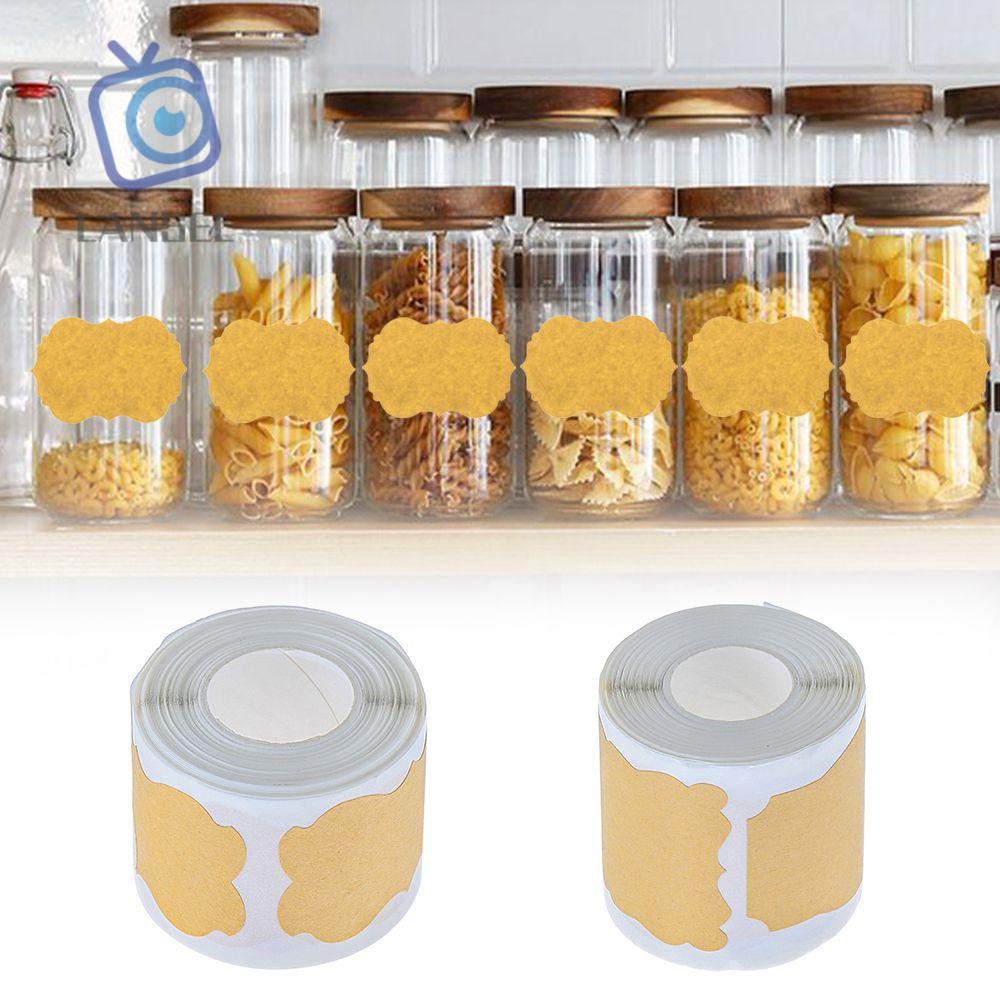 Cuộn 150 miếng nhãn dán chống thấm nước dùng ghi chú cho lọ gia vị nhà bếp tiện dụng