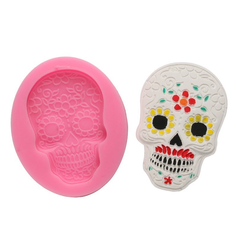 Khuôn Silicone Làm Bánh/Kẹo/Sô Cô La Hình Đầu Lâu 3D DIY