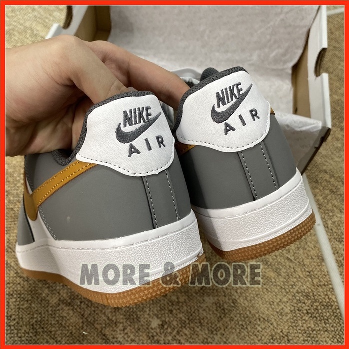 Giày Sneaker AF1 Custom xám vệt vàng